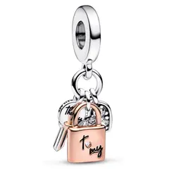PANDORA - Charm Colgante Triple De Llave Candado Y Co Mujer