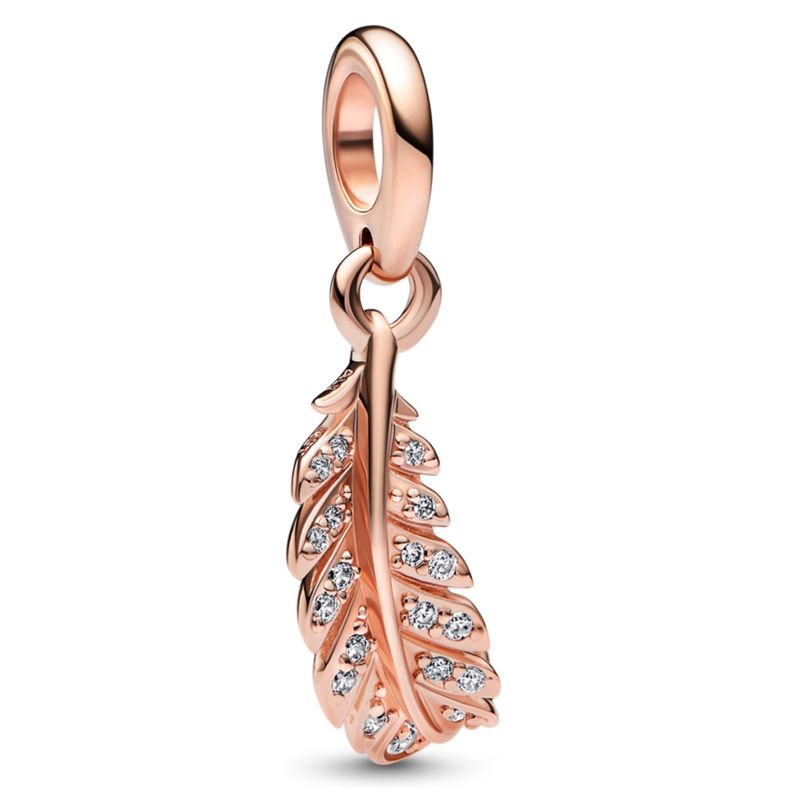 PANDORA - Charm Colgante Pluma Curvada Flotante Mujer Pandora