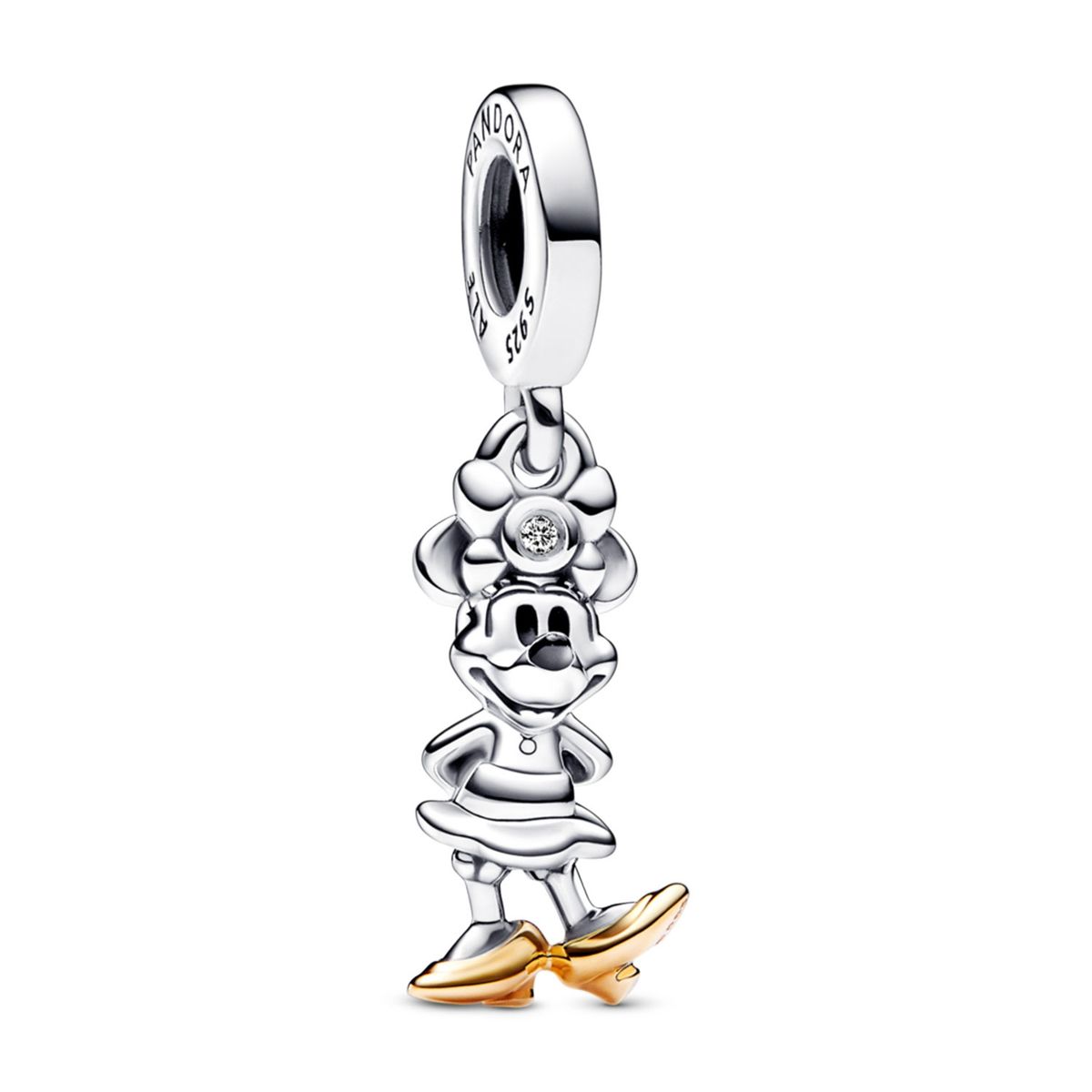PANDORA - Charm Disney 100 Minnie Plata Y Oro De 14K Mujer Pandora