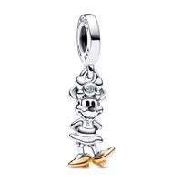 Charm Disney 100 Minnie Plata Y Oro De 14K Mujer