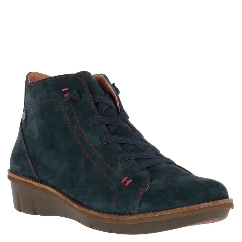 HUSH PUPPIES - Botin Mujer Cuero Azul Hush Puppies