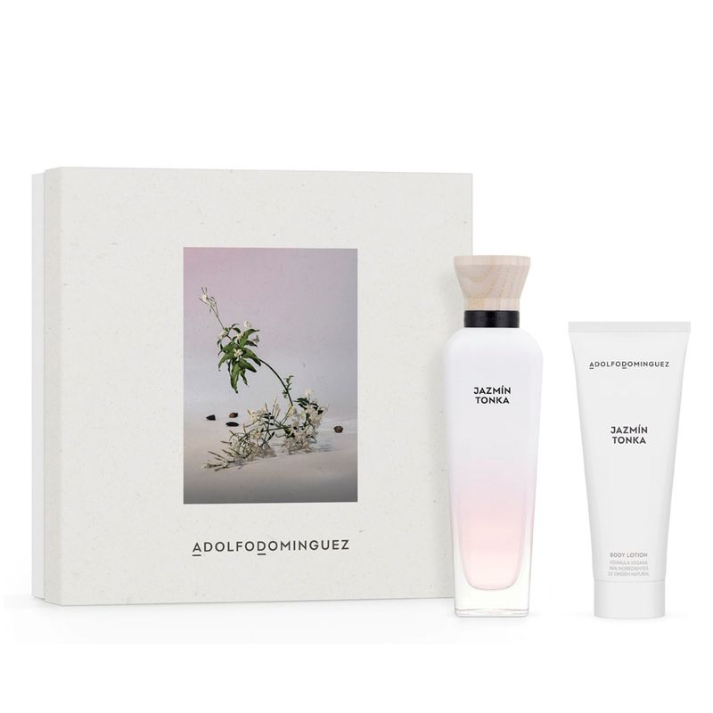 ADOLFO DOMINGUEZ - Set Perfume Mujer Agua Fresca Jazmín Tonka EDT 120ML + Loción Corporal 75ML Adolfo Dominguez