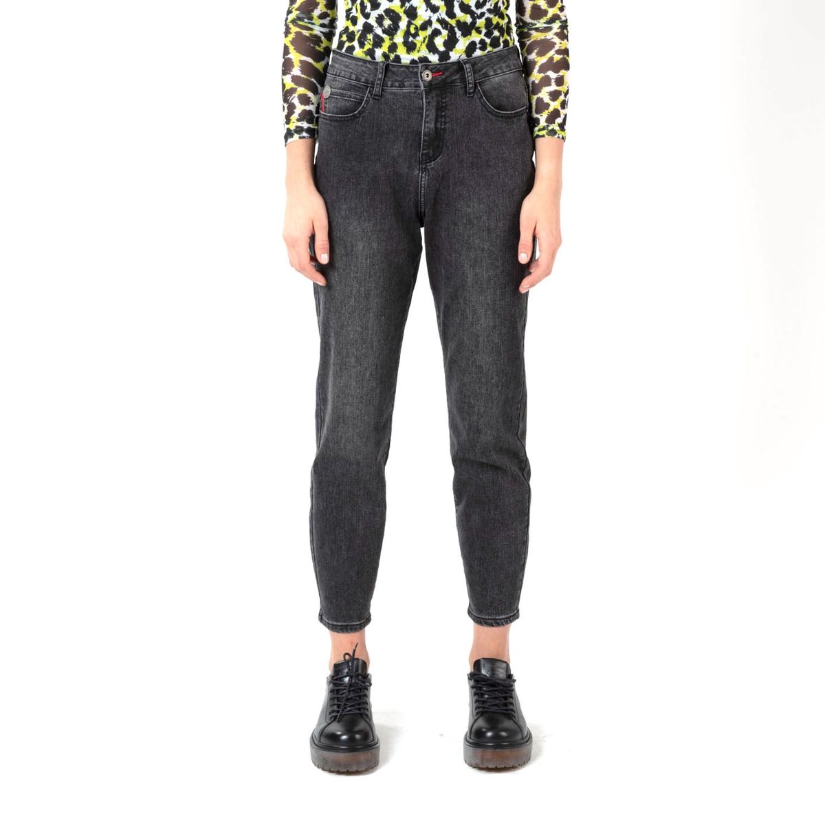 ELLUS - Jeans Mom Tiro Súper Alto Mujer Ellus