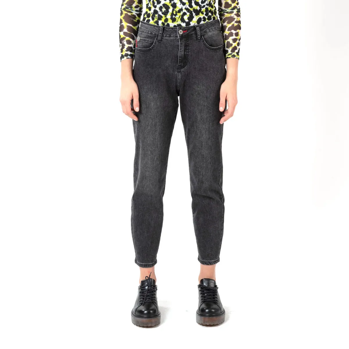 ELLUS - Jeans Mom Tiro Súper Alto Mujer Ellus