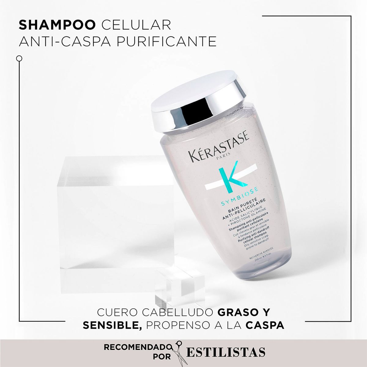 KERASTASE - Shampoo anticaspa y purificador Bain Pureté Anti-Pelliculaire Symbiose 250ml