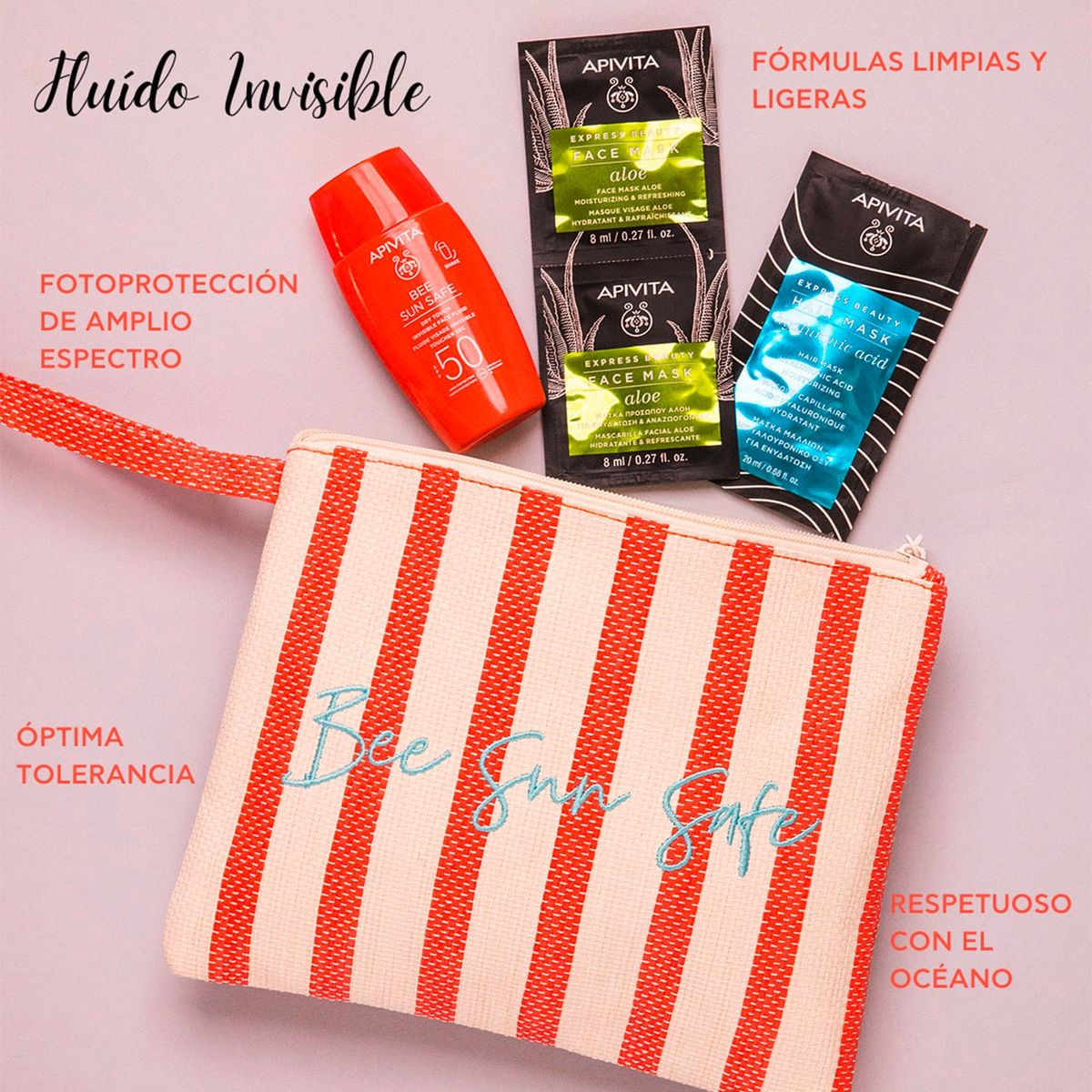 APIVITA - Set Protector Solar Fluido Toque Seco Spf50 Apivita