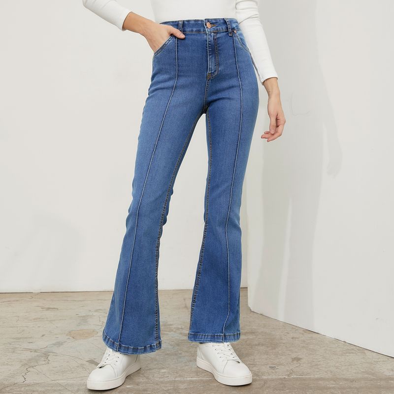 BASEMENT - Jeans Flare Tiro Alto Mujer Basement