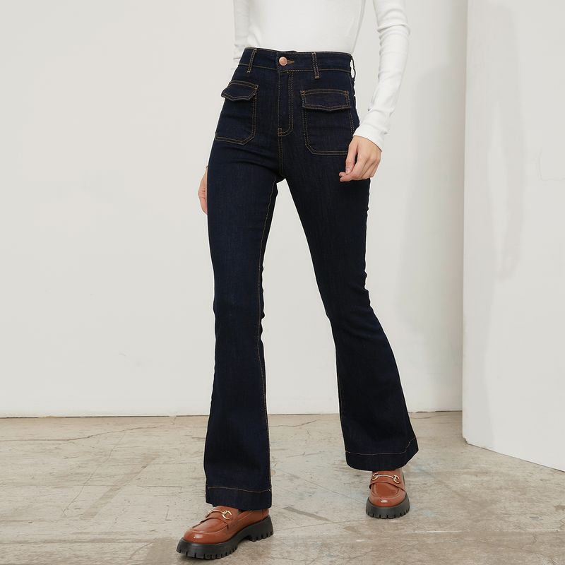 BASEMENT - Jeans Flare Tiro Alto Mujer Basement