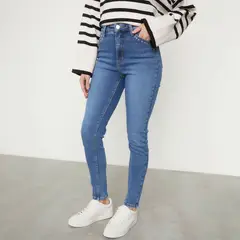 BASEMENT - Jeans Straight Tiro Alto Mujer