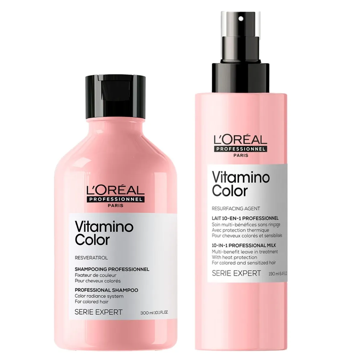 LOREAL PROFESSIONNEL - Set Profesional Cuidado Del Color Shampoo 300Ml + Spray 10-1 190Ml  Vitamino Color Loreal Professionnel