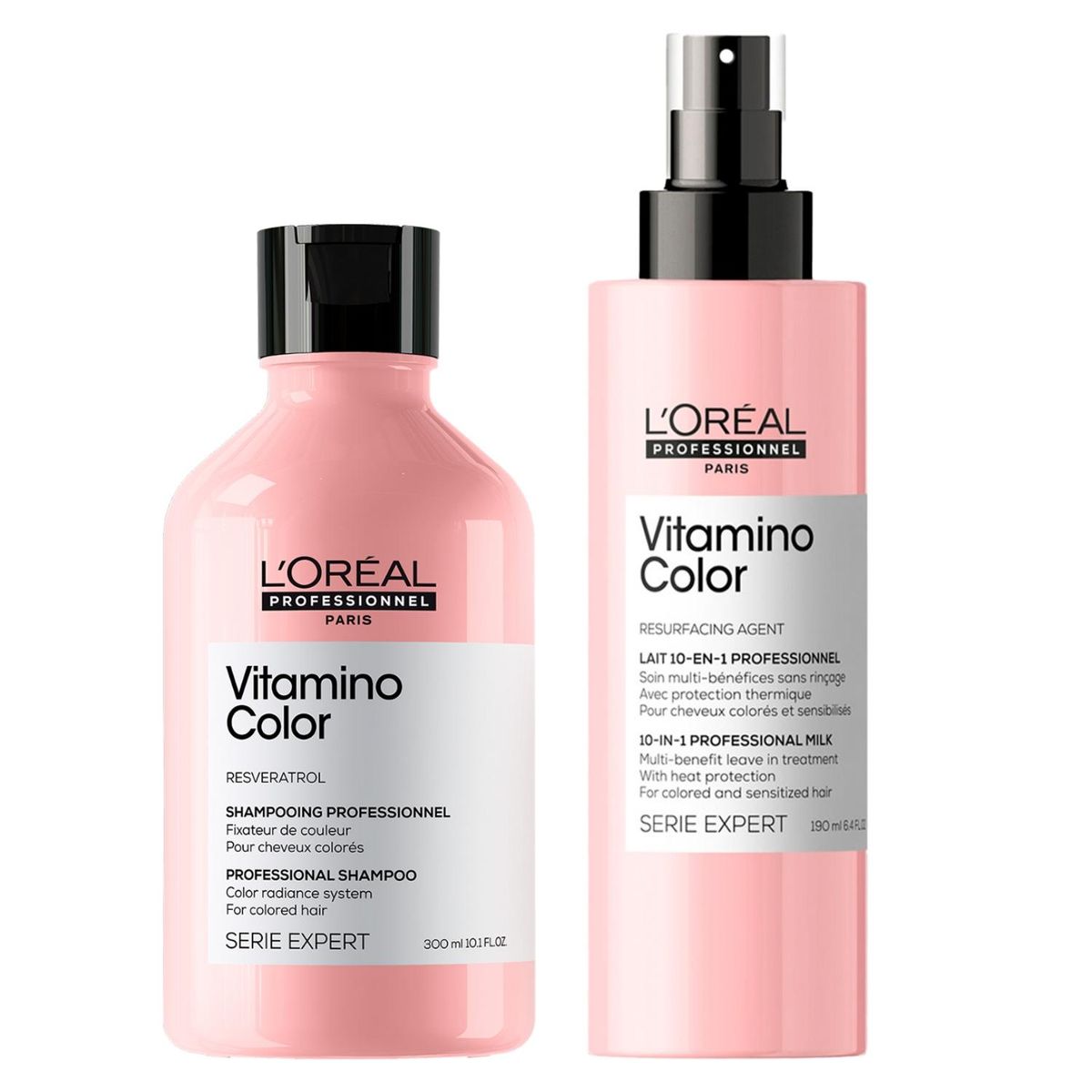 LOREAL PROFESSIONNEL - Set Profesional Cuidado Del Color Shampoo 300Ml + Spray 10-1 190Ml  Vitamino Color Loreal Professionnel