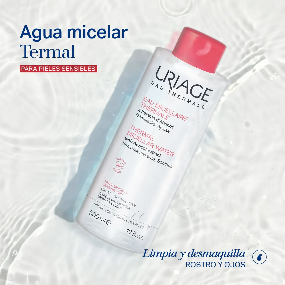URIAGE - Agua Micelar Piel Sensible 500ml Uriage