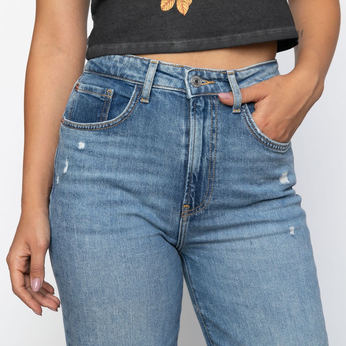 GUESS - Jeans Básico Tiro Alto Mujer Guess