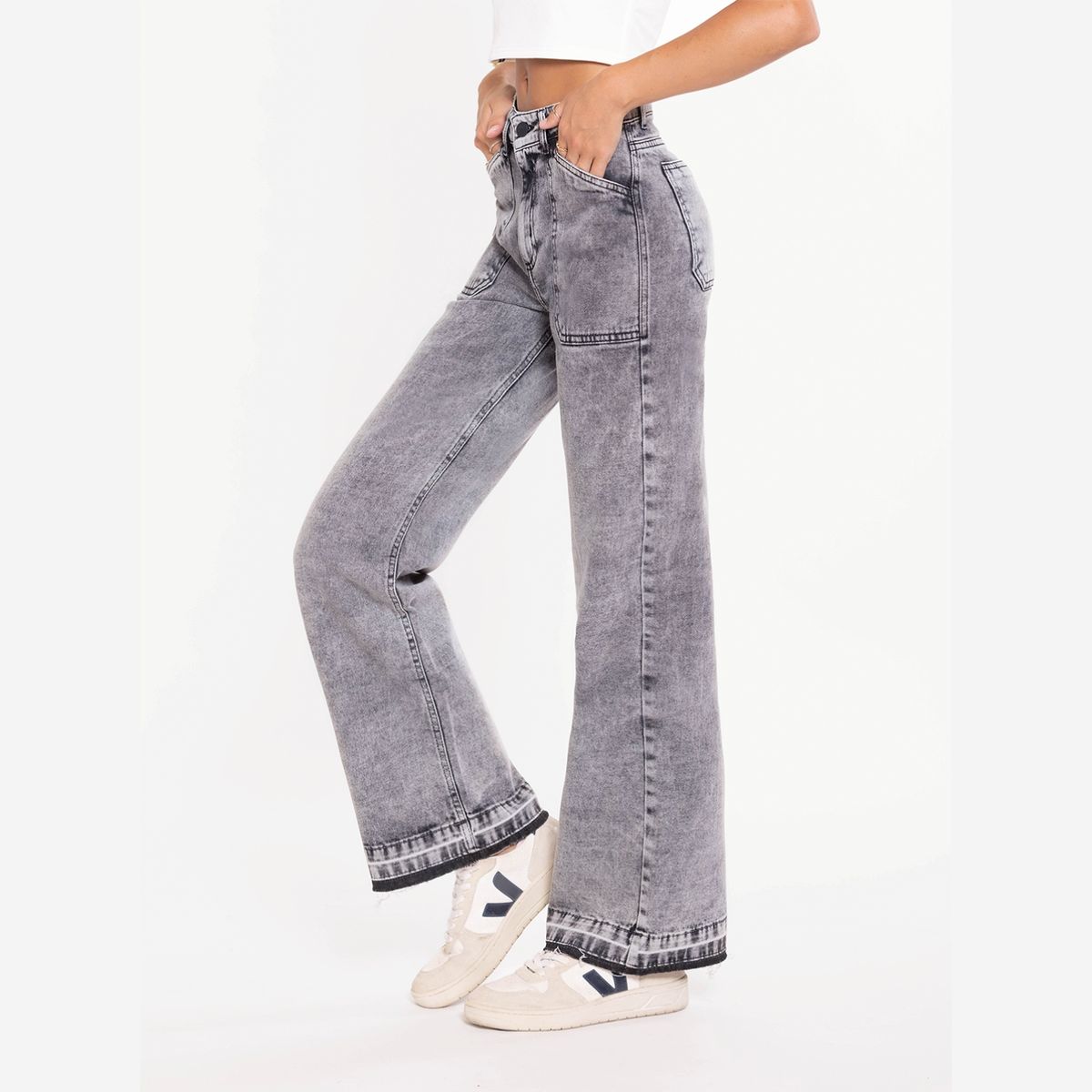 RAINDOOR - Jeans Flare Tiro Alto Mujer Raindoor