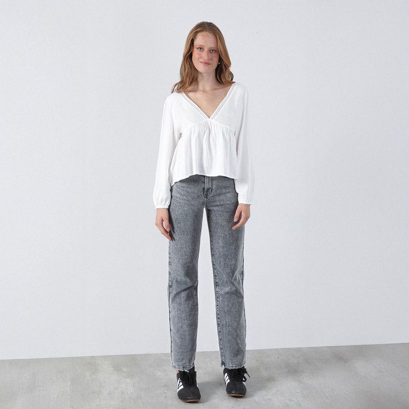 RAINDOOR - Jeans Andorra Mom Tiro Alto Mujer Raindoor