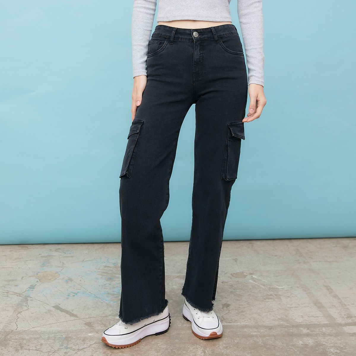 SYBILLA - Sybilla Jeans Cargo Tiro Medio Mujer