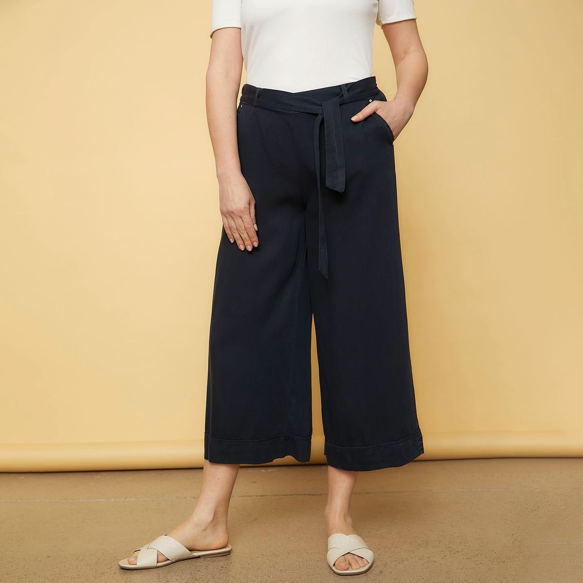 S COCCI - Stefano Cocci Pantalon Culotte Tiro Alto Lyocell Mujer