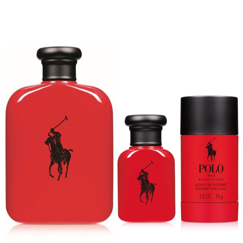 RALPH LAUREN - Set Perfume Hombre Polo Red EDT 125ml + 40ml + Desodorante 75gr Ralph Lauren