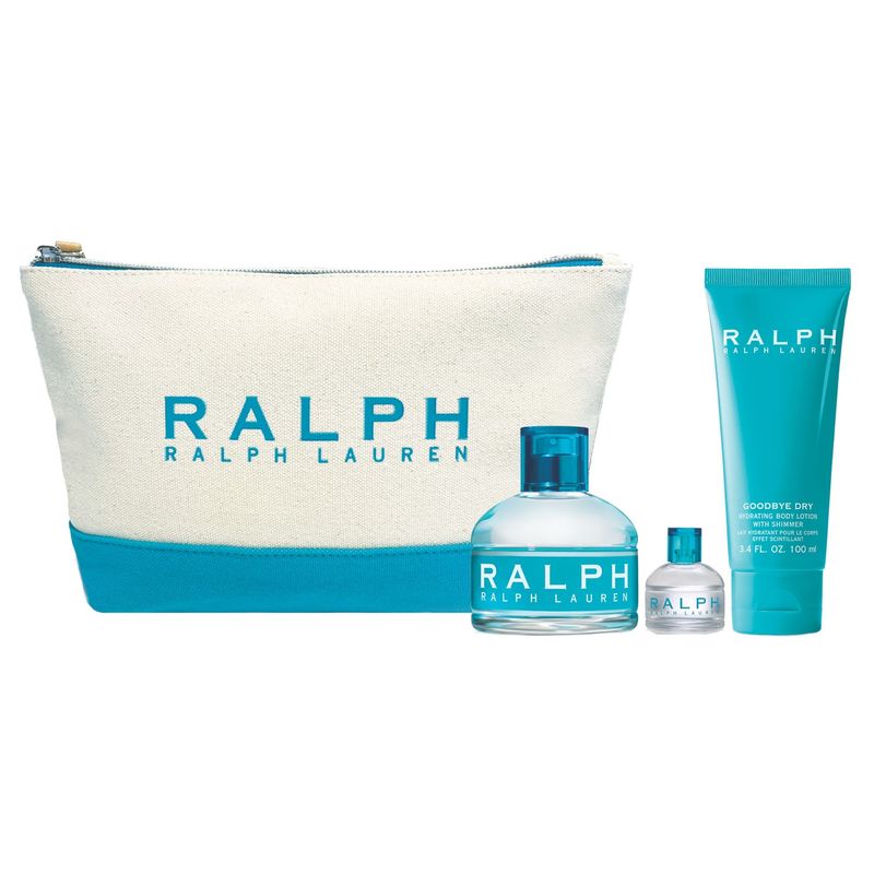 RALPH LAUREN - Set Perfume Mujer Ralph Edt 100Ml + 7Ml + Body Lotion + Cosmetiquero Polo Ralph Lauren