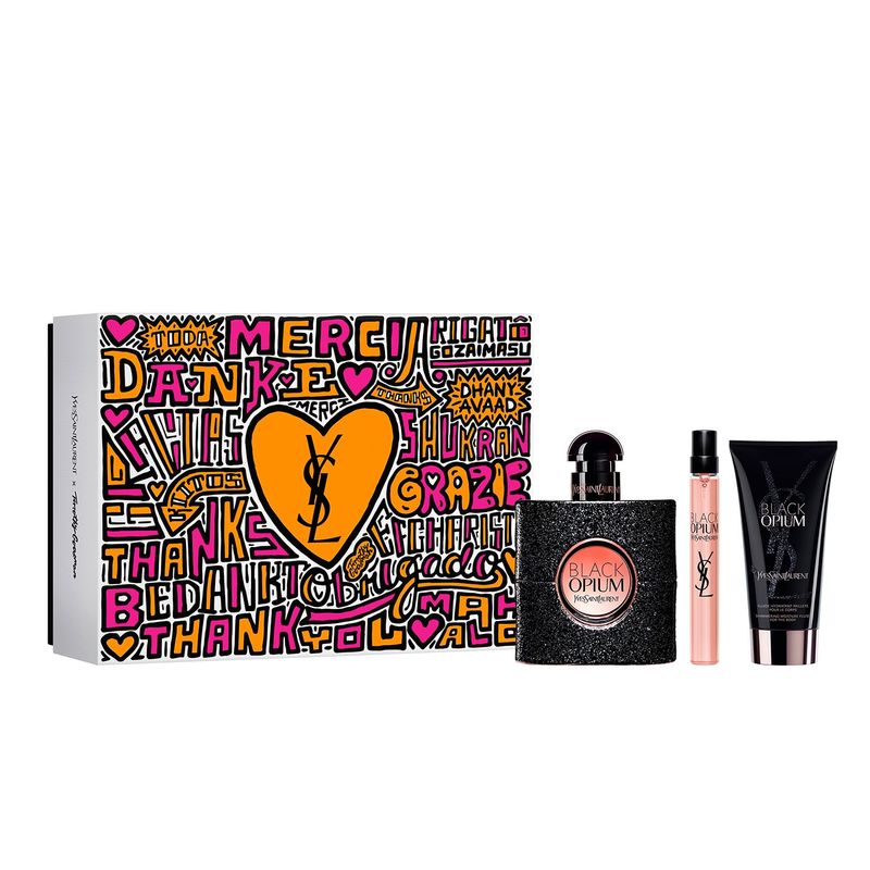 YVES SAINT LAURENT - Set Perfume Mujer Black Opium Edp 50Ml + 10Ml + Crema Corporal 50Ml Yves Saint Laurent
