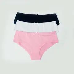 FLORES - Pack de 3 Calzones Tiro Alto Mujer