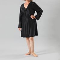 Camisola Amarra Satín Jacquard Manga Larga Mujer