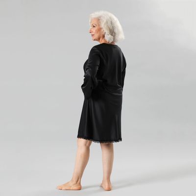 Imagen 2 del producto Camisola Amarra Satín Jacquard Manga Larga Mujer