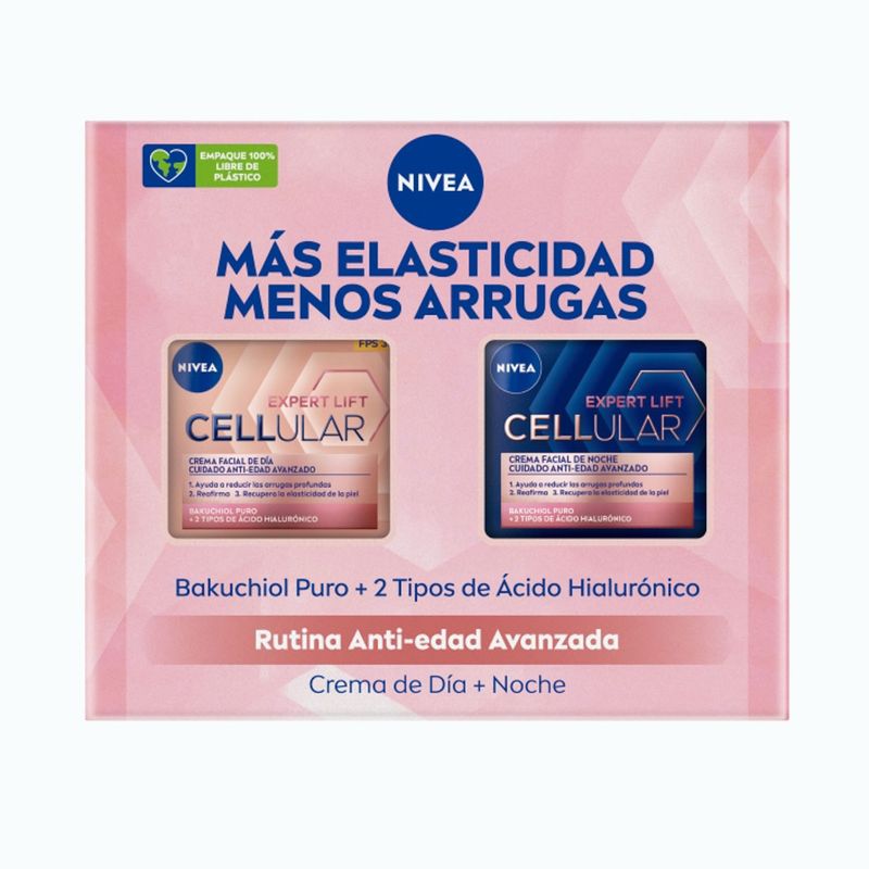 NIVEA - Pack Rutina NIVEA Anti-Arrugas Cellular Expert Lift Día 50ml + Noche 50ml