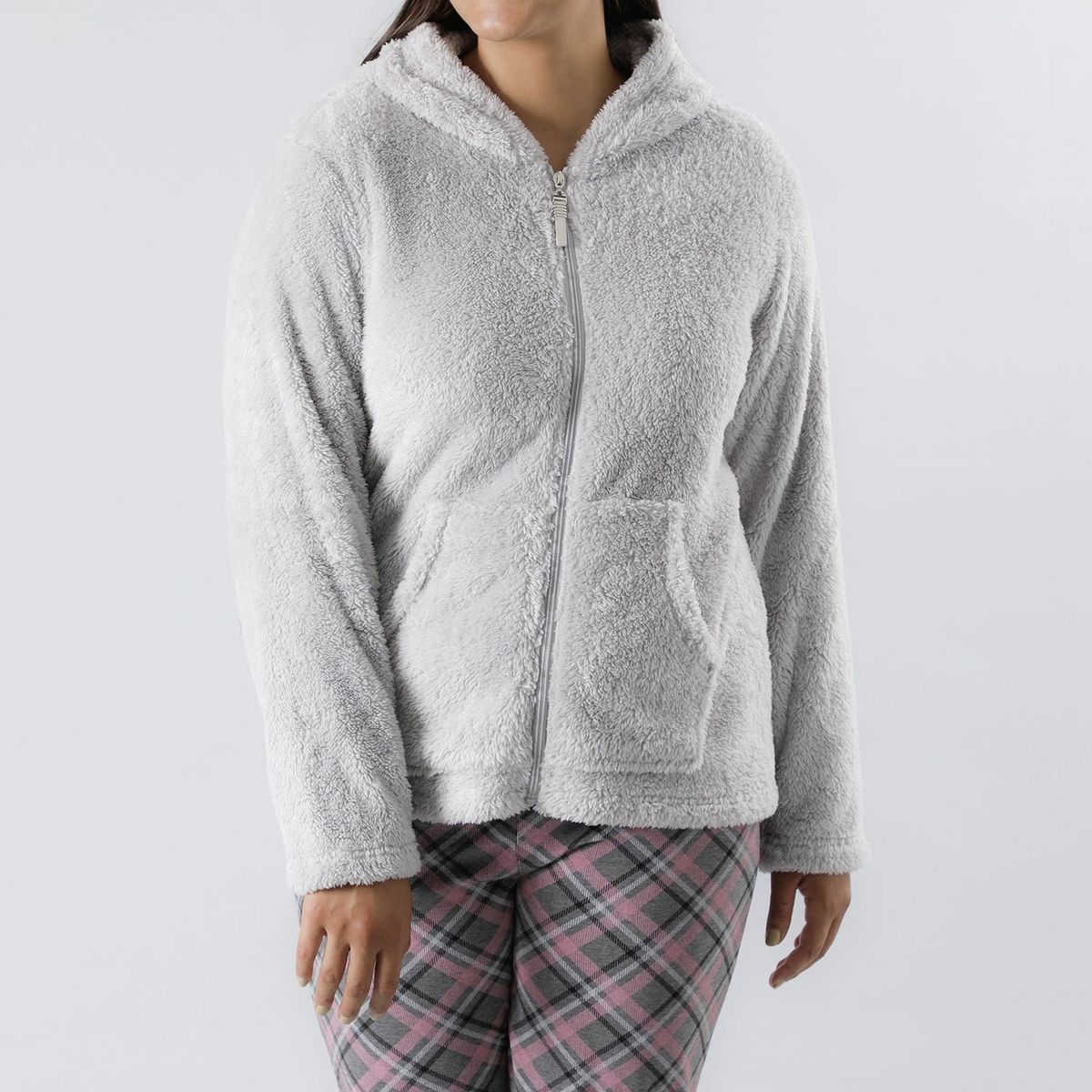 FLORES - Polerón Pijama Manga Larga Con Gorro Mujer Flores