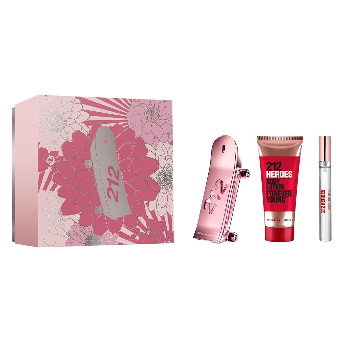 CAROLINA HERRERA - Set Perfume Mujer Perfume Mujer 212 Heroes For Edp 80Ml + Body Lotion 100Ml + Roll On 10Ml Carolina Herrera