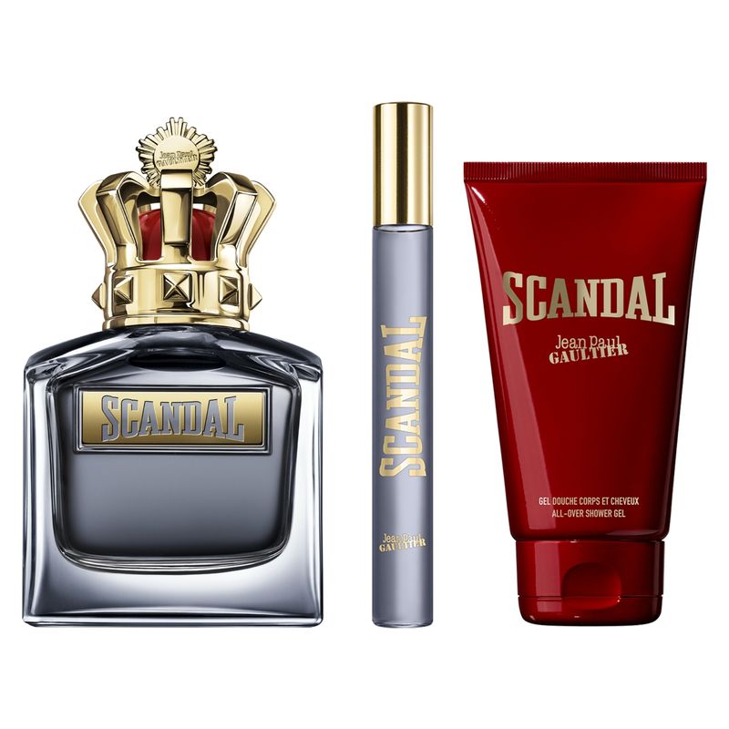 JEAN PAUL GAULTIER - Set Jean Paul Gaultier Scandal Pour Homme For Him EDT 100 ML + Shower Gel 75 ML + Mega Spritzer 10 ML