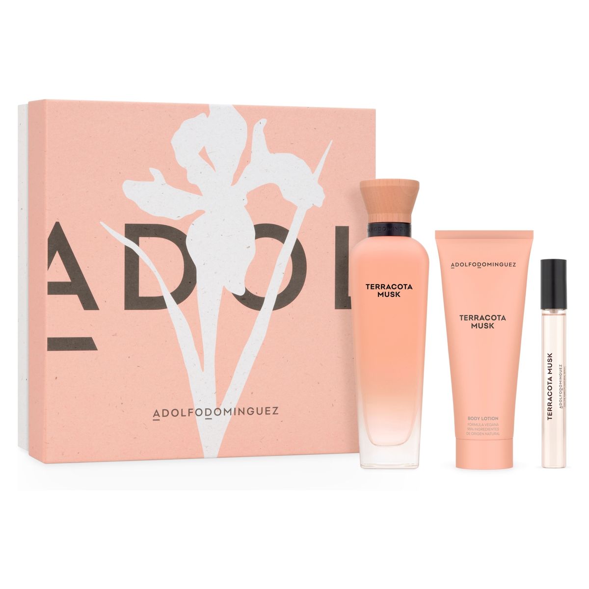 ADOLFO DOMINGUEZ - Set Adolfo Domínguez Terracota Musk EDP 120ML + Megaspritzer 10ML + Body Lotion 75ML Adolfo Dominguez