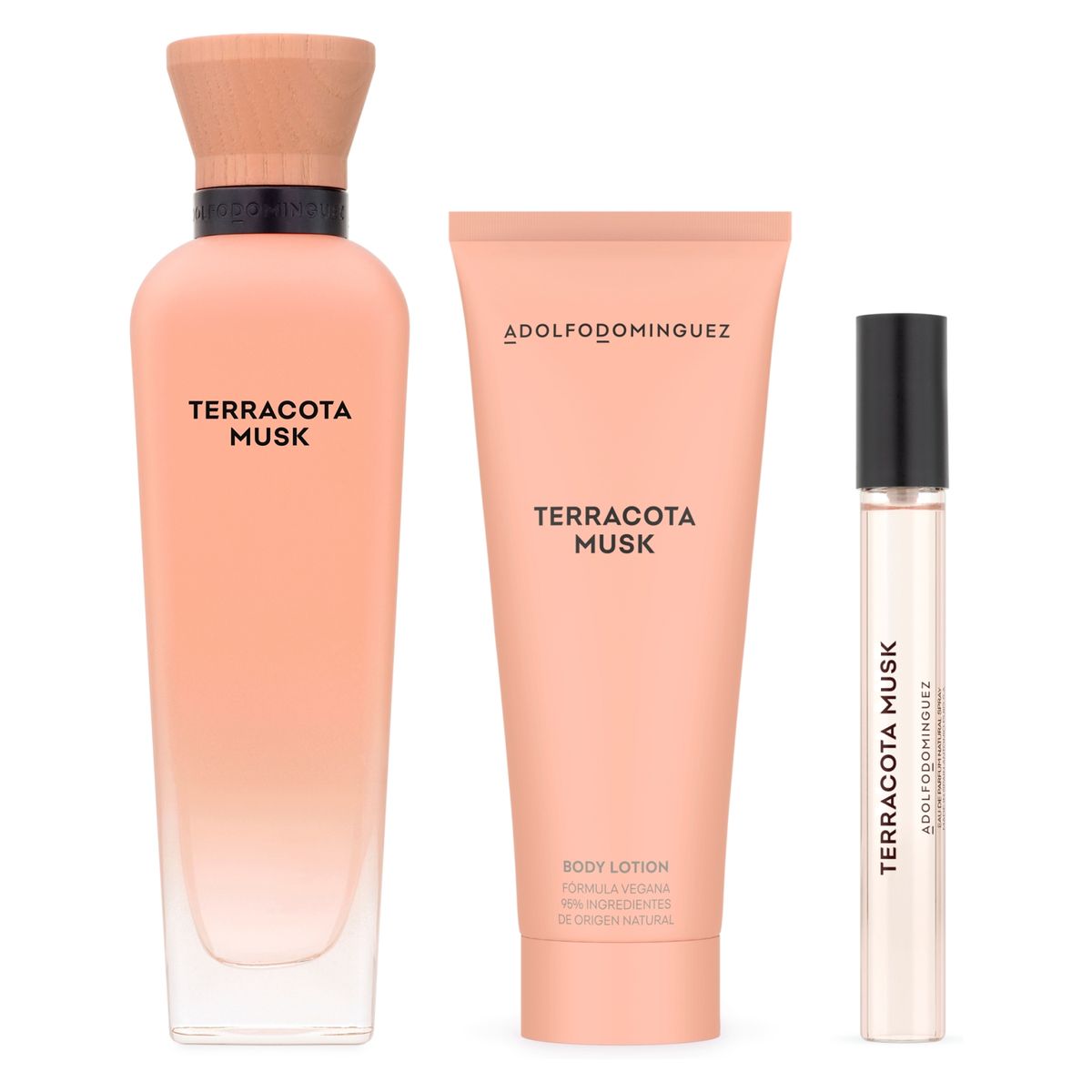 ADOLFO DOMINGUEZ - Set Adolfo Domínguez Terracota Musk EDP 120ML + Megaspritzer 10ML + Body Lotion 75ML Adolfo Dominguez
