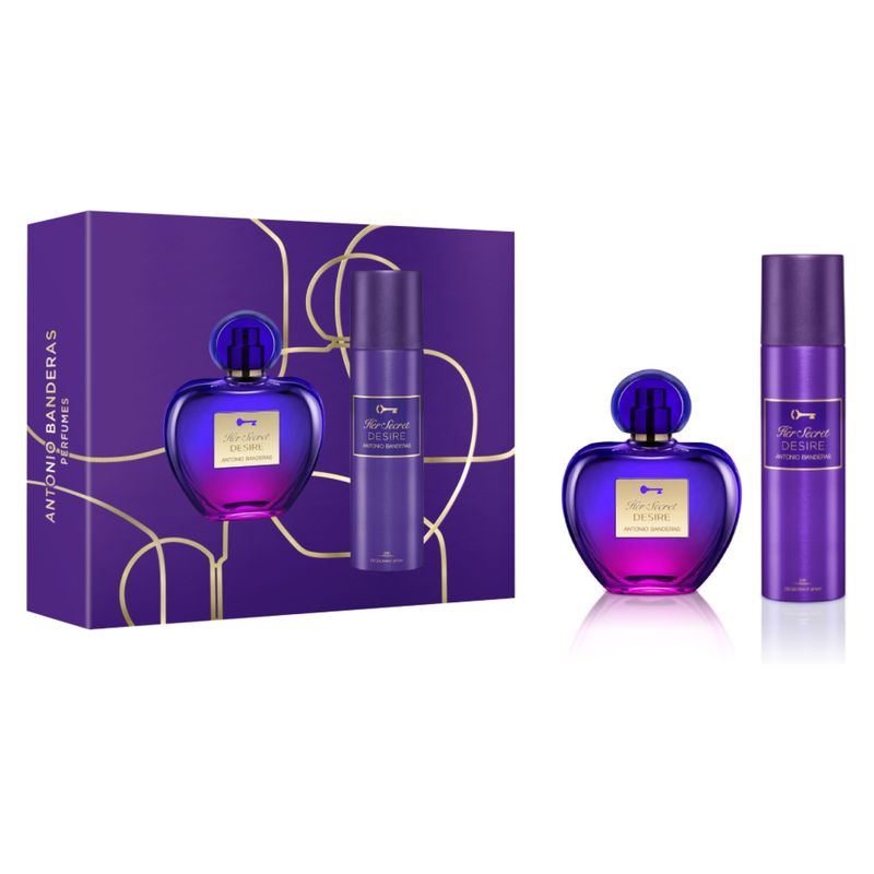 ANTONIO BANDERAS - Set Perfume Mujer Her Secret Desire EDT 80ML + Desodorante 150ML Antonio Banderas