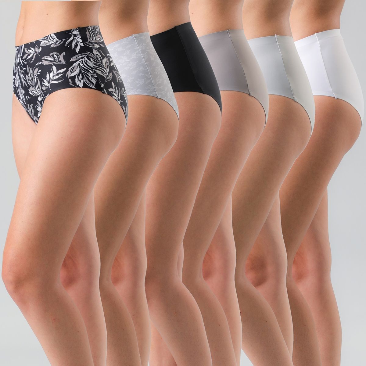 FLORES - Pack de 6 Calzones Tiro Alto Mujer Flores