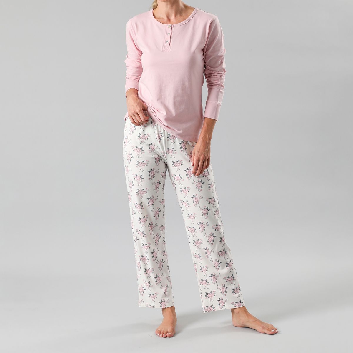 FLORES - Flores Pijama Con Pata Y Puño Diseño