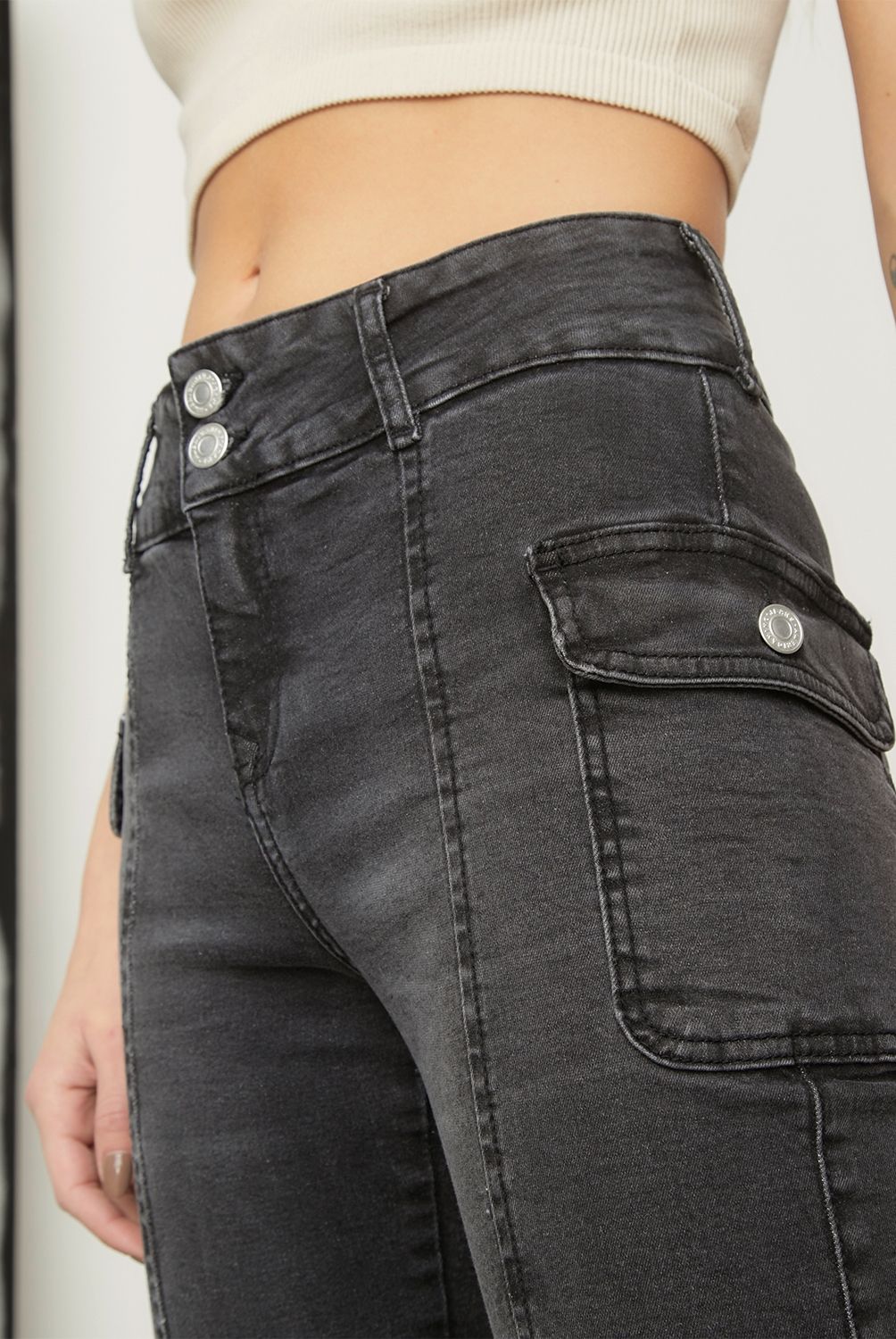 AMERICANINO - Americanino Jeans Flare Tiro Medio Algodón Mujer