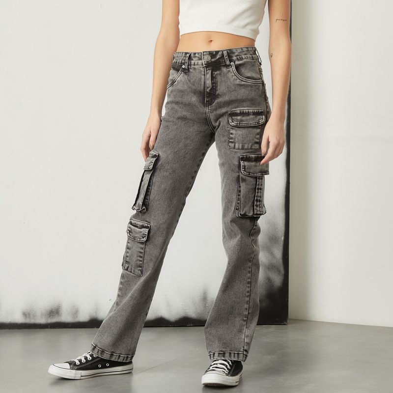 AMERICANINO - Americanino Jeans Cargo Tiro Medio Algodón Mujer