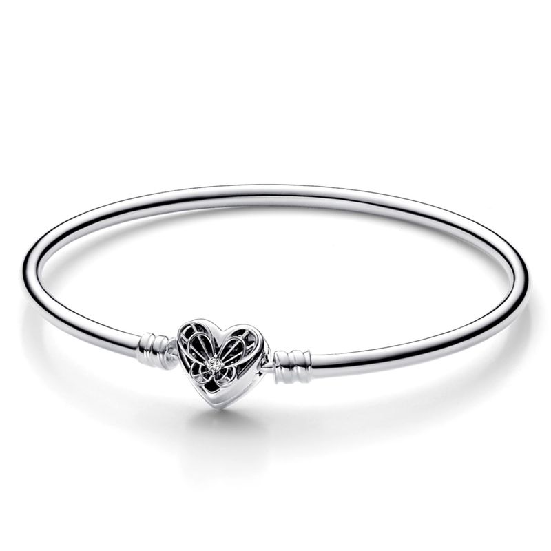 PANDORA - Brazalete Rígida Pandora Moments Corazón Y Mariposa Mujer Pandora