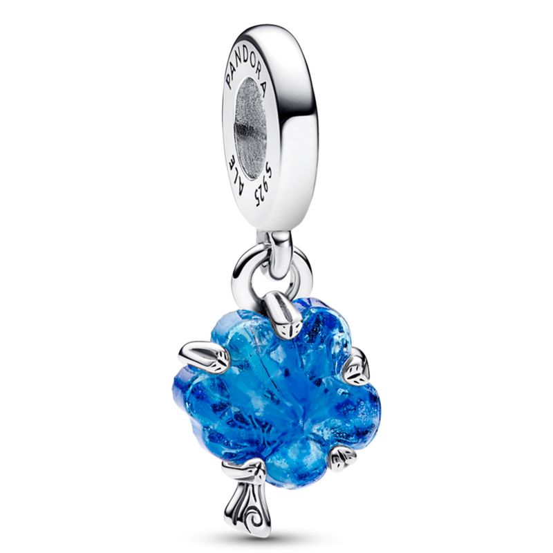 PANDORA - Charm Colgante Árbol Familiar Cristal Murano Azul Mujer Pandora