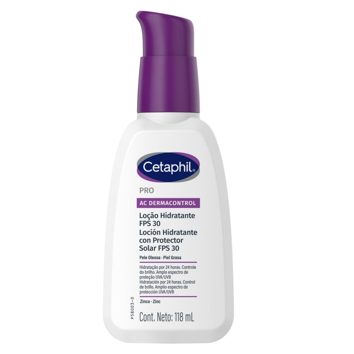 CETAPHIL - Hidratante con FPS 30 PRO AC Dermacontrol 118ml Cetaphil