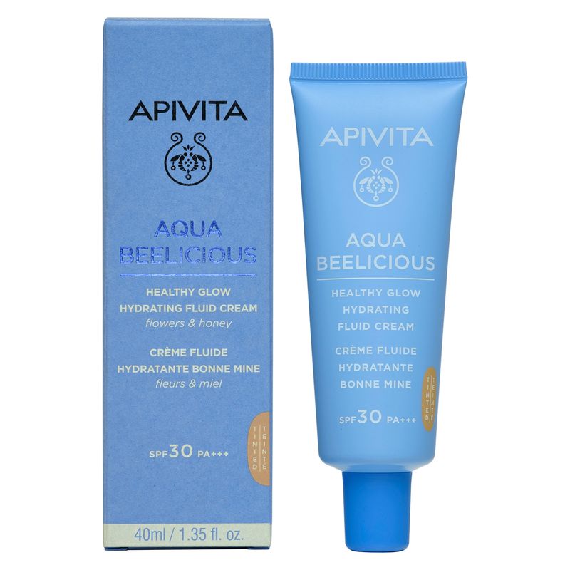 APIVITA - Crema Fluida Iluminadora Hidratante SPF30 con color AQUA BEELICIOUS Apivita