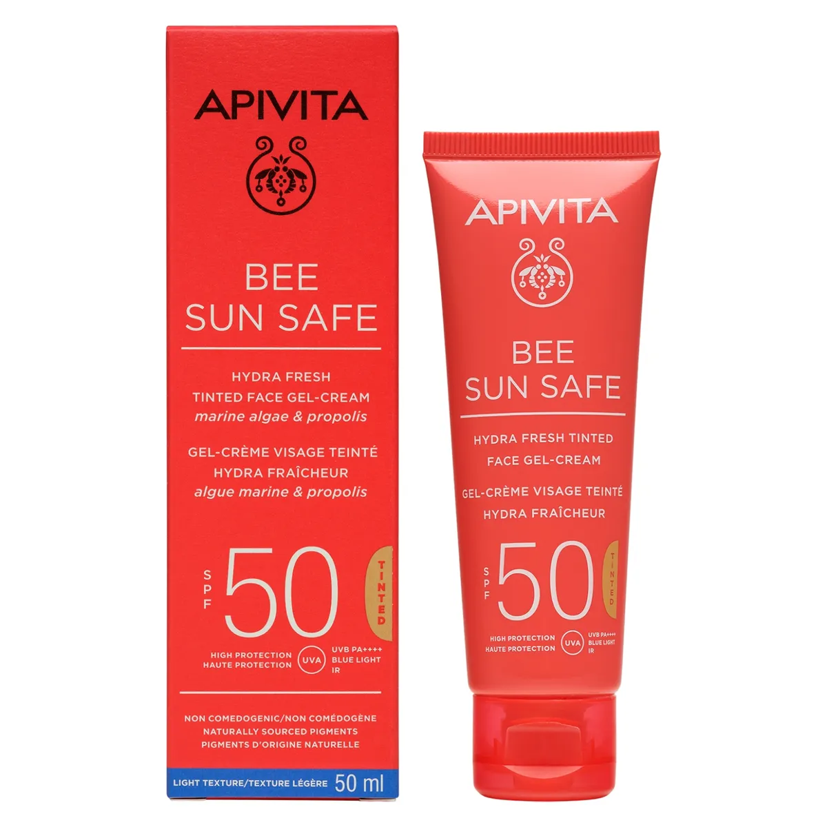 APIVITA - Hydra Fresh Gel-Crema SPF50 con color BEE SUN SAFE Apivita
