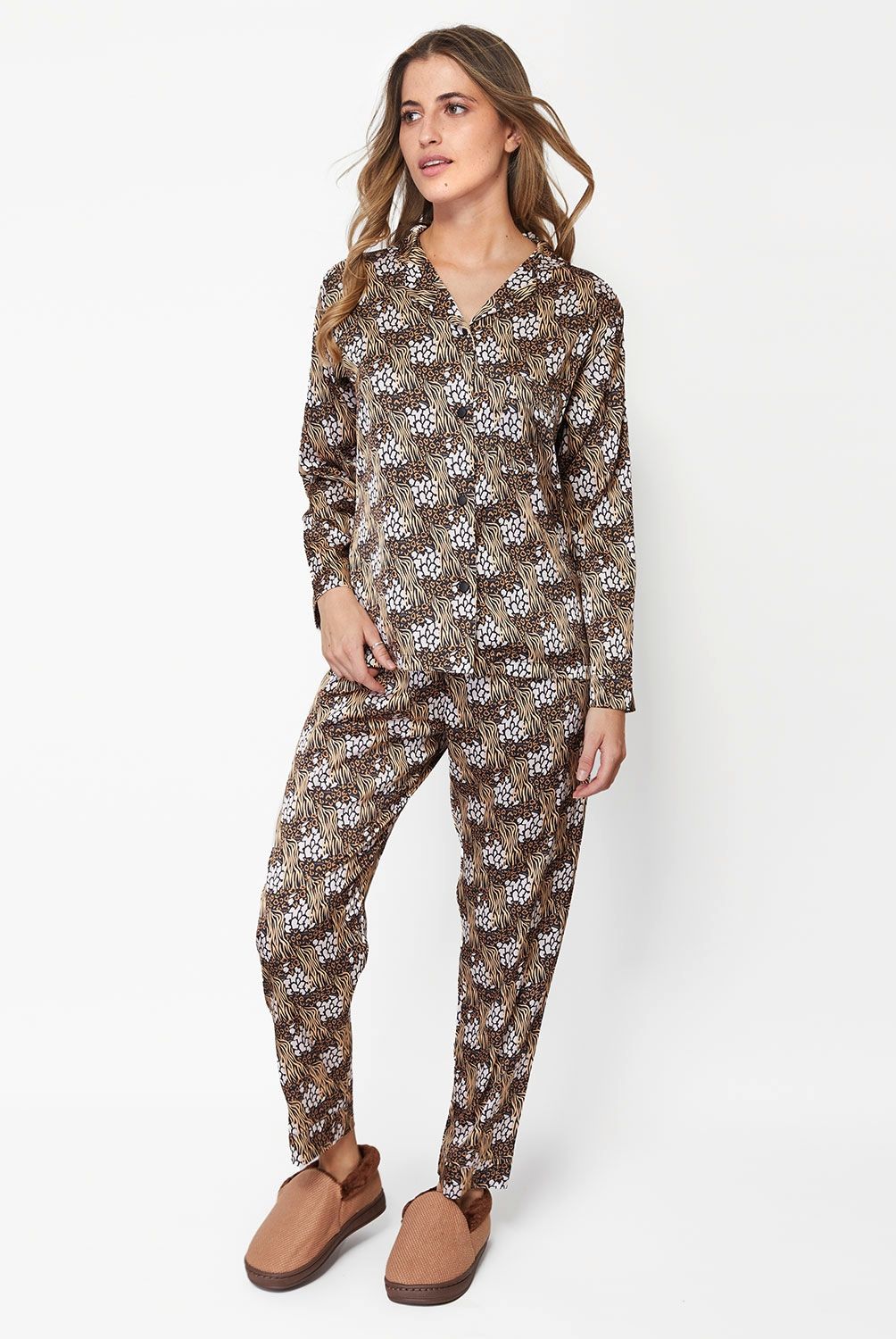 CATS - Pijama Camisero Manga Larga Mujer Cats