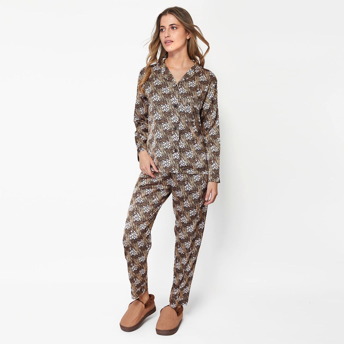 CATS - Pijama Camisero Manga Larga Mujer Cats