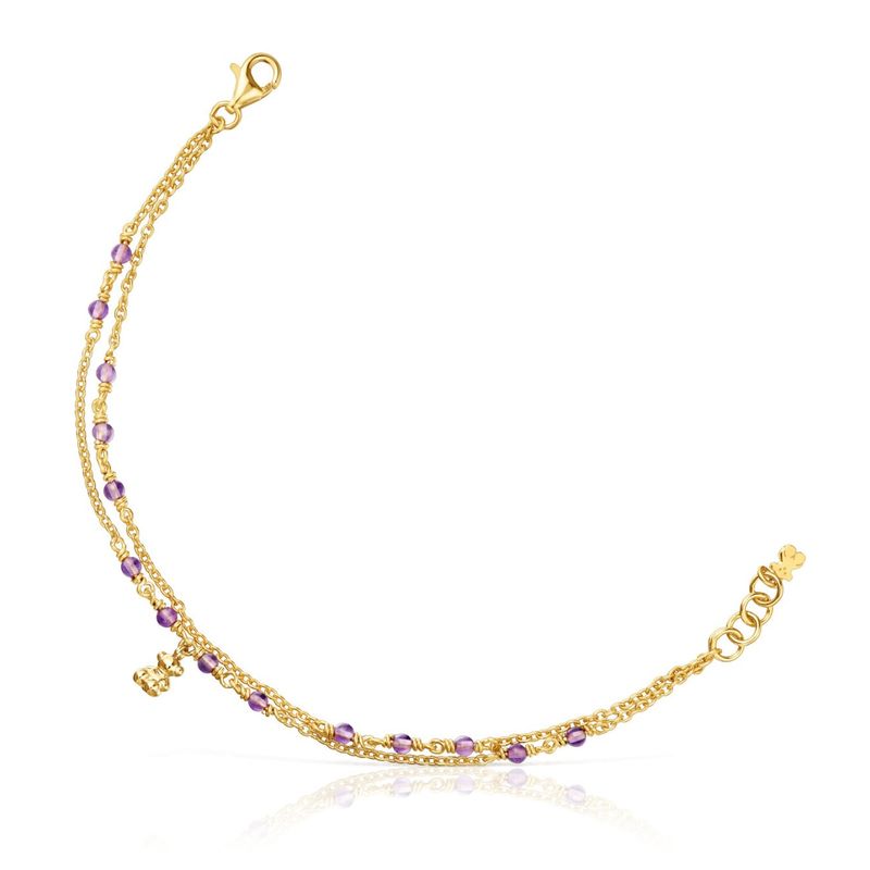 TOUS - Pulsera Vermeil Amatista Bold Bear Mujer Tous