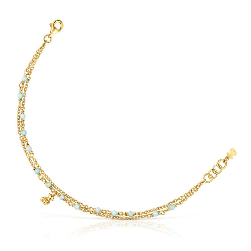 TOUS - Pulsera Vermeil Amazonita Bold Bear Mujer Tous