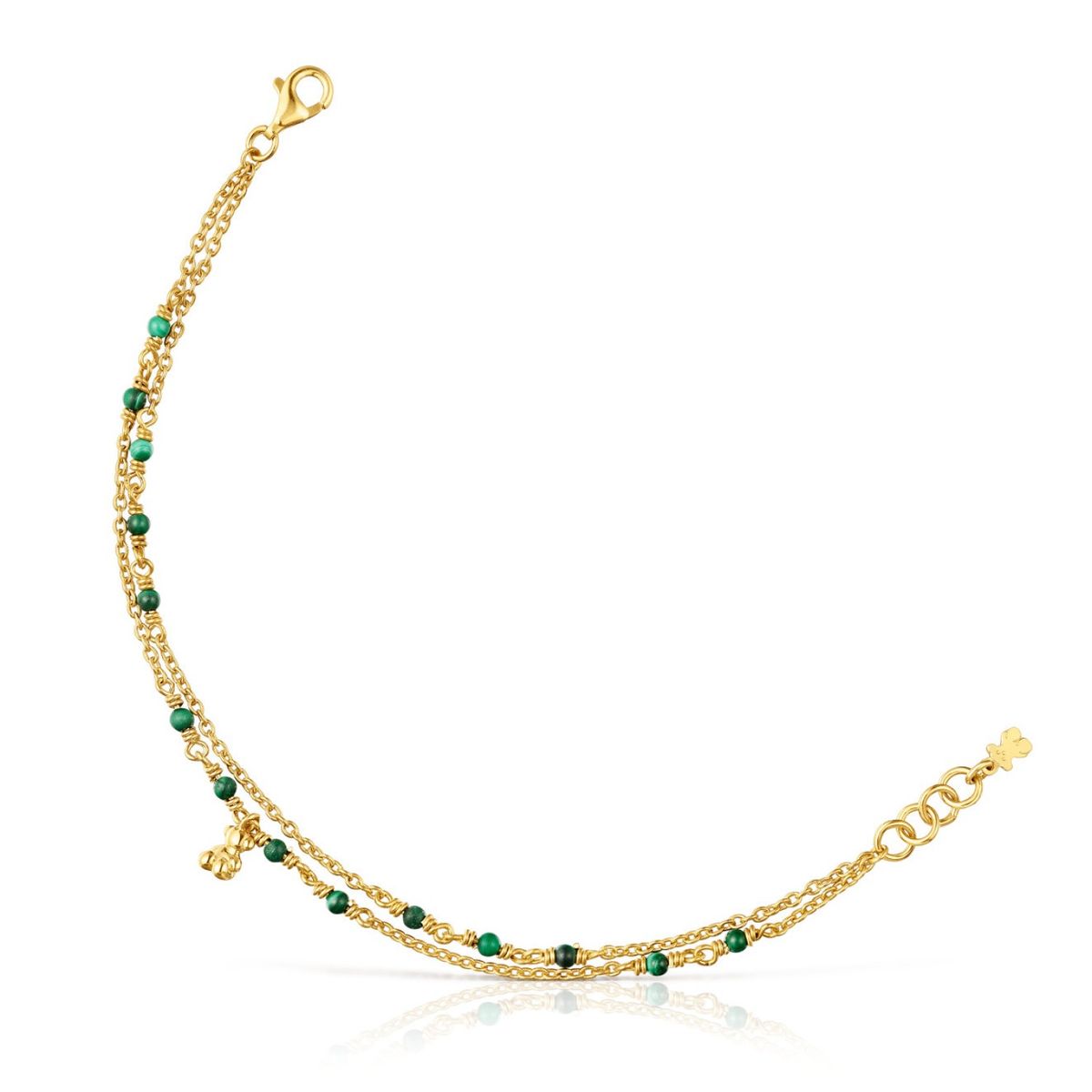 TOUS - Pulsera Con Baño De Oro 18 Kt Sobre Plata Y Malaquita Bold Bear