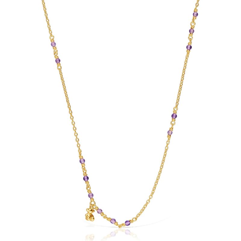TOUS - Collar Vermeil Y Amatista Bold Bear Mujer Tous