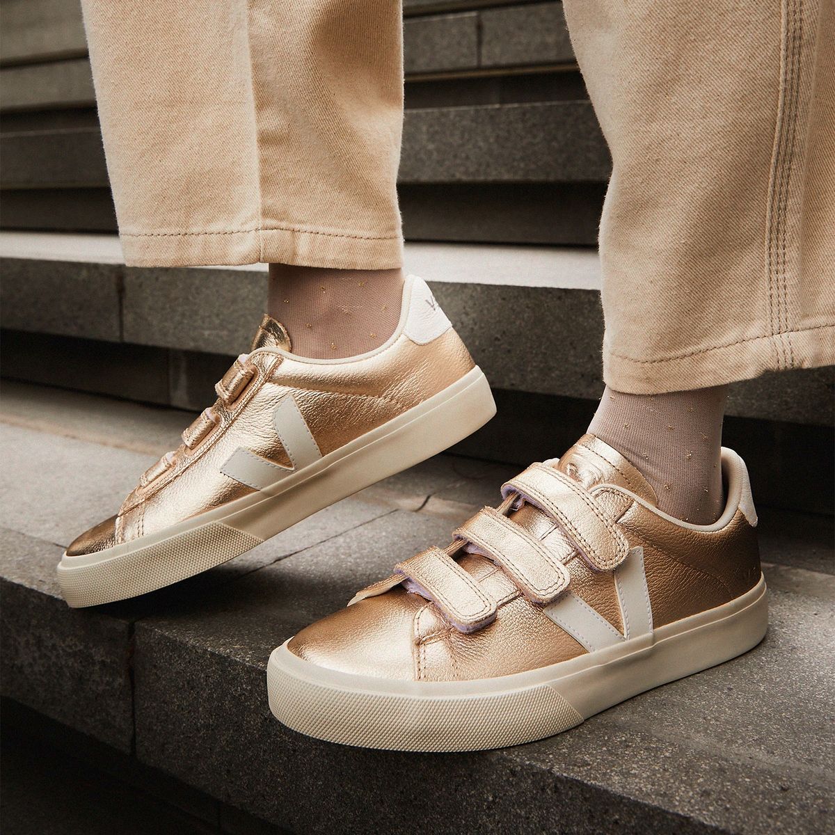 VEJA - Recife Zapatilla Urbana Mujer Cuero Cafe Veja